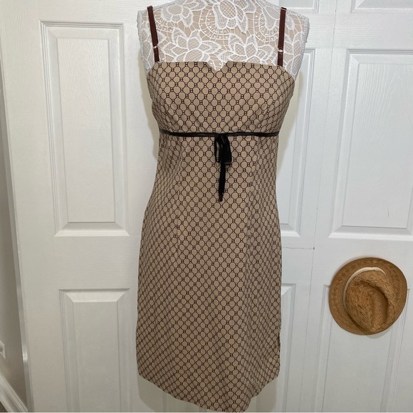 Printed Classic Midi Dress Spaghetti Adjustable Straps Side Slits Tag missing - Picture 1 of 16
